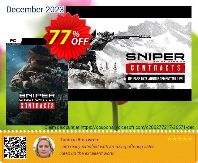 Sniper Ghost Warrior Contracts PC (EU) discount 77% OFF, 2024 April Fools' Day promo sales. Sniper Ghost Warrior Contracts PC (EU) Deal 2024 CDkeys