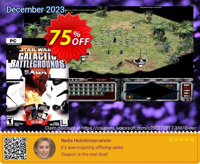Star Wars Galactic Battlegrounds Saga PC discount 75% OFF, 2024 Mother's Day offering sales. Star Wars Galactic Battlegrounds Saga PC Deal 2024 CDkeys