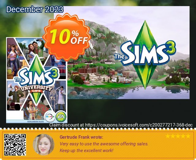 The Sims 3: University Life PC 可怕的 优惠券 软件截图
