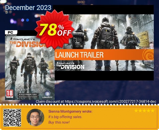 Tom Clancy’s The Division PC (EU) discount 78% OFF, 2024 Spring discount. Tom Clancy’s The Division PC (EU) Deal 2024 CDkeys