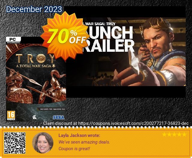 Total War Saga: TROY Limited Edition PC menakuntukan kupon diskon Screenshot
