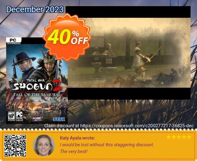 Total War Shogun 2: Fall of the Samurai PC (EU) discount 40% OFF, 2024 World Heritage Day offering sales. Total War Shogun 2: Fall of the Samurai PC (EU) Deal 2024 CDkeys