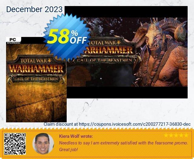 Total War WARHAMMER – Call of the Beastmen Campaign Pack DLC discount 58% OFF, 2024 World Heritage Day sales. Total War WARHAMMER – Call of the Beastmen Campaign Pack DLC Deal 2024 CDkeys