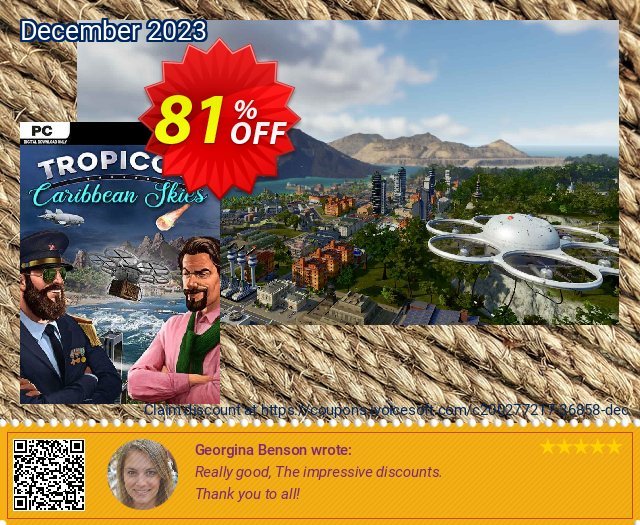 Tropico 6 - Caribbean Skies PC - DLC discount 81% OFF, 2024 Resurrection Sunday offering sales. Tropico 6 - Caribbean Skies PC - DLC Deal 2024 CDkeys