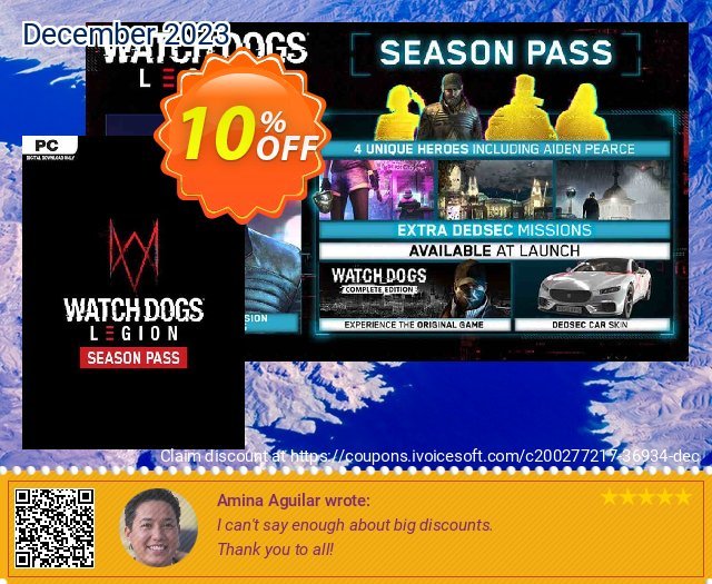 Watch Dogs: Legion Season Pass PC wunderschön Ermäßigung Bildschirmfoto