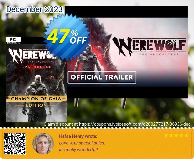 Werewolf: The Apocalypse Earthblood Champion of Gaia Edition PC discount 47% OFF, 2024 April Fools' Day offering sales. Werewolf: The Apocalypse Earthblood Champion of Gaia Edition PC Deal 2024 CDkeys
