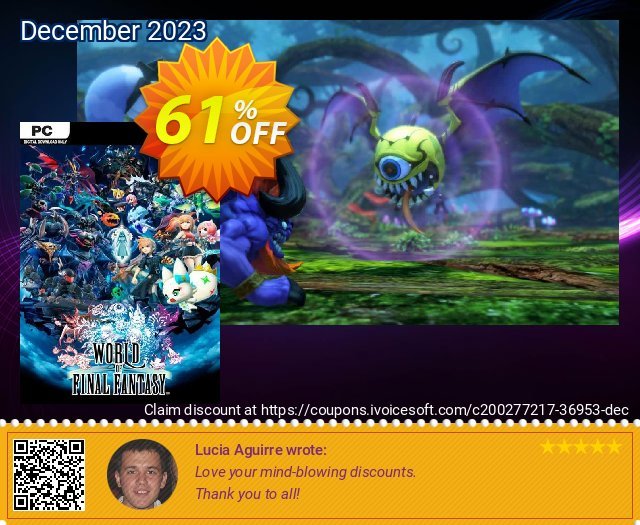 World of Final Fantasy PC discount 61% OFF, 2024 Podcast Day offering sales. World of Final Fantasy PC Deal 2024 CDkeys