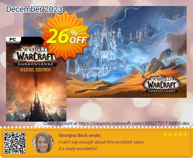 World Of Warcraft: Shadowlands Heroic Edition PC (US) discount 26% OFF, 2022 Boxing Day sales. World Of Warcraft: Shadowlands Heroic Edition PC (US) Deal 2022 CDkeys