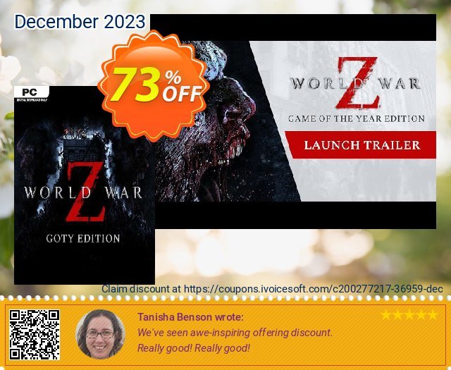 World War Z - GOTY Edition PC tersendiri voucher promo Screenshot