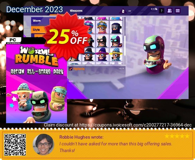 Get 25% OFF Worms Rumble - Action All-Stars Pack PC - DLC offering discount