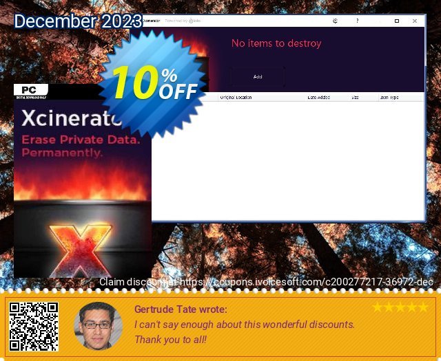 Xcinerator PC beeindruckend Preisreduzierung Bildschirmfoto