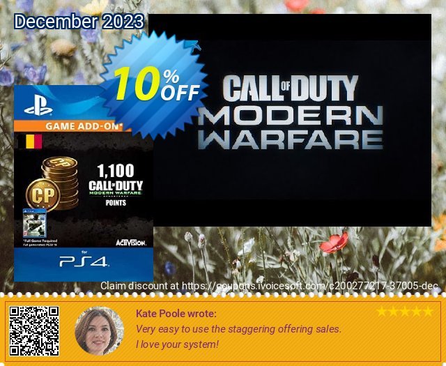 Call of Duty Modern Warfare - 1100 Points PS4 (Belgium) discount 10% OFF, 2022 Happy New Year deals. Call of Duty Modern Warfare - 1100 Points PS4 (Belgium) Deal 2022 CDkeys