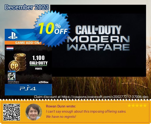 Call of Duty Modern Warfare - 1100 Points PS4 (Netherlands) discount 10% OFF, 2024 Easter offering discount. Call of Duty Modern Warfare - 1100 Points PS4 (Netherlands) Deal 2024 CDkeys