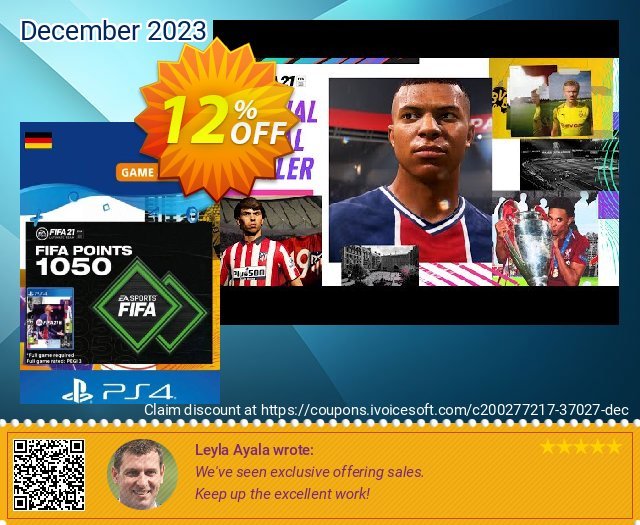 FIFA 21 Ultimate Team 1050 Points Pack PS4/PS5 (Germany) 可怕的 产品折扣 软件截图