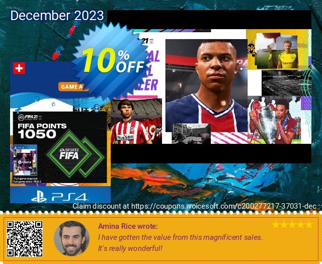 FIFA 21 Ultimate Team 1050 Points Pack PS4/PS5 (Switzerland) discount 10% OFF, 2024 April Fools' Day offering sales. FIFA 21 Ultimate Team 1050 Points Pack PS4/PS5 (Switzerland) Deal 2024 CDkeys