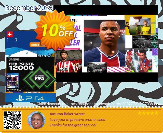 FIFA 21 Ultimate Team 12000 Points Pack PS4/PS5 (Switzerland) discount 10% OFF, 2024 Resurrection Sunday promotions. FIFA 21 Ultimate Team 12000 Points Pack PS4/PS5 (Switzerland) Deal 2024 CDkeys