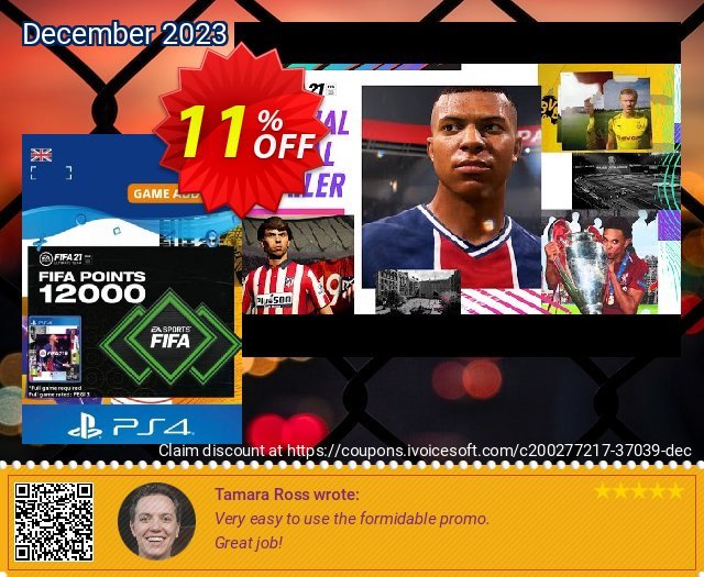 FIFA 21 Ultimate Team 12000 Points Pack PS4/PS5 (UK) discount 11% OFF, 2024 World Backup Day promotions. FIFA 21 Ultimate Team 12000 Points Pack PS4/PS5 (UK) Deal 2024 CDkeys