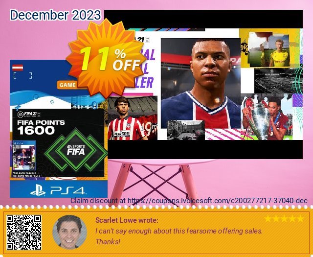 FIFA 21 Ultimate Team 1600 Points Pack PS4/PS5 (Austria) 美妙的 产品销售 软件截图
