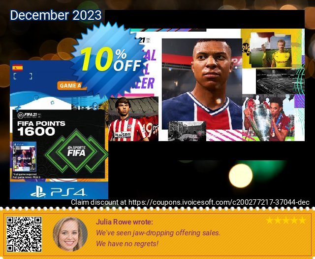 FIFA 21 Ultimate Team 1600 Points Pack PS4/PS5 (Spain) discount 10% OFF, 2024 Spring offering sales. FIFA 21 Ultimate Team 1600 Points Pack PS4/PS5 (Spain) Deal 2024 CDkeys