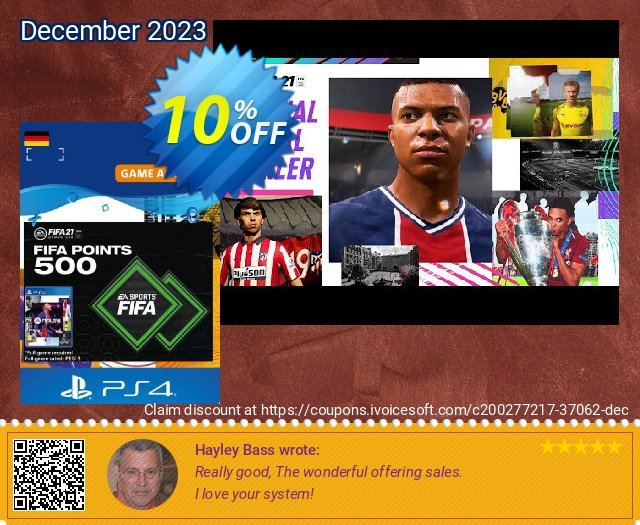 FIFA 21 Ultimate Team 500 Points Pack PS4/PS5 (Germany) discount 10% OFF, 2024 Easter Day offering discount. FIFA 21 Ultimate Team 500 Points Pack PS4/PS5 (Germany) Deal 2024 CDkeys