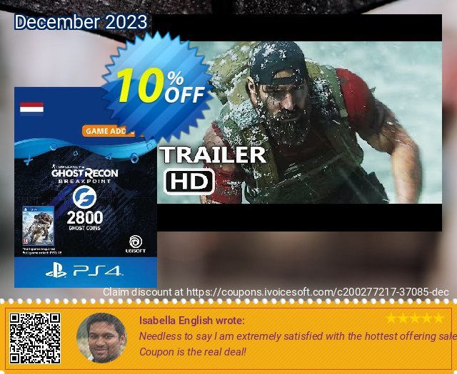 Ghost Recon Breakpoint - 2800 Ghost Coins PS4 (Netherlands) discount 10% OFF, 2024 World Heritage Day promo. Ghost Recon Breakpoint - 2800 Ghost Coins PS4 (Netherlands) Deal 2024 CDkeys