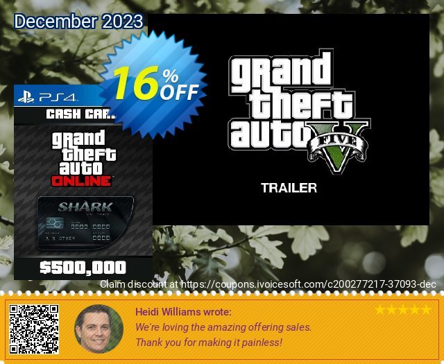 Grand Theft Auto Online Bull Shark Cash Card PS4 (Netherlands) 特殊 销售折让 软件截图