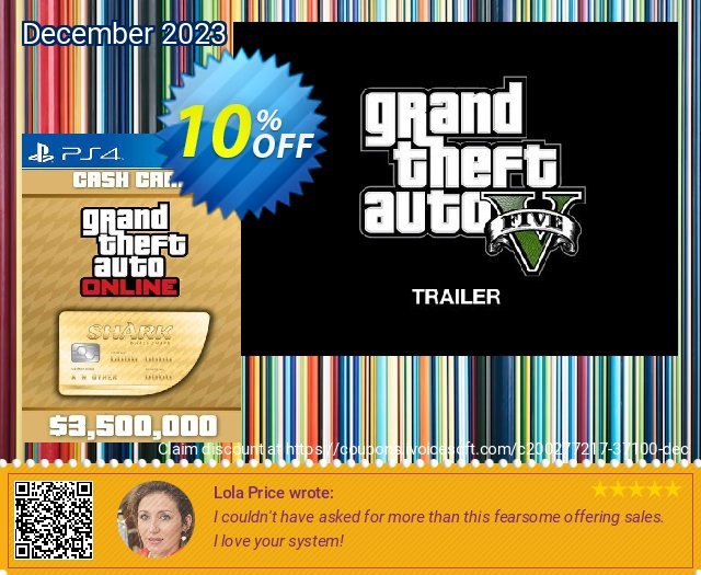 Grand Theft Auto Online Whale Shark Cash Card PS4 (Belgium) impresif penjualan Screenshot