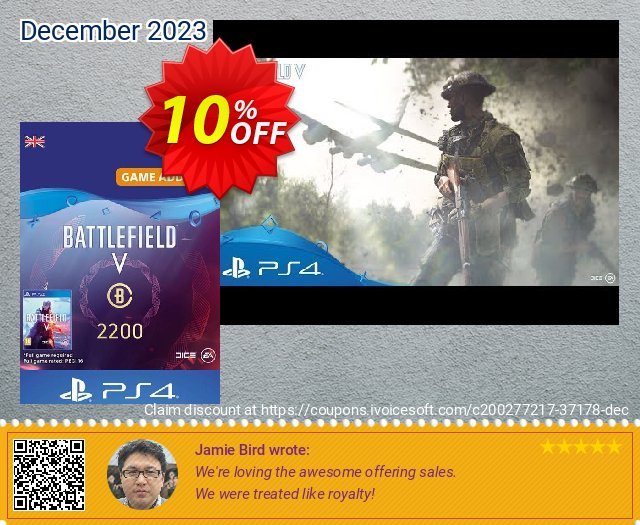 Battlefield V 5 - Battlefield Currency 2200 PS4 (UK) discount 10% OFF, 2024 Resurrection Sunday offering deals. Battlefield V 5 - Battlefield Currency 2200 PS4 (UK) Deal 2024 CDkeys