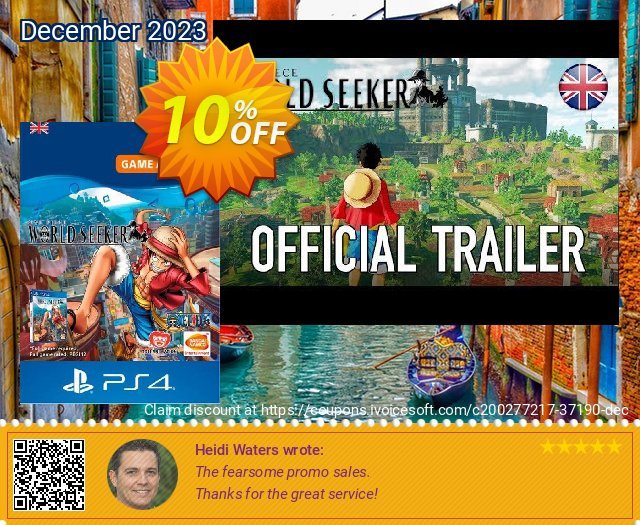 One Piece World Seeker: Episode Pass PS4 (UK) discount 10% OFF, 2024 World Heritage Day promotions. One Piece World Seeker: Episode Pass PS4 (UK) Deal 2024 CDkeys