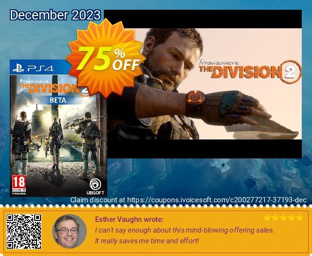 Tom Clancys The Division 2 PS4 Beta umwerfende Außendienst-Promotions Bildschirmfoto