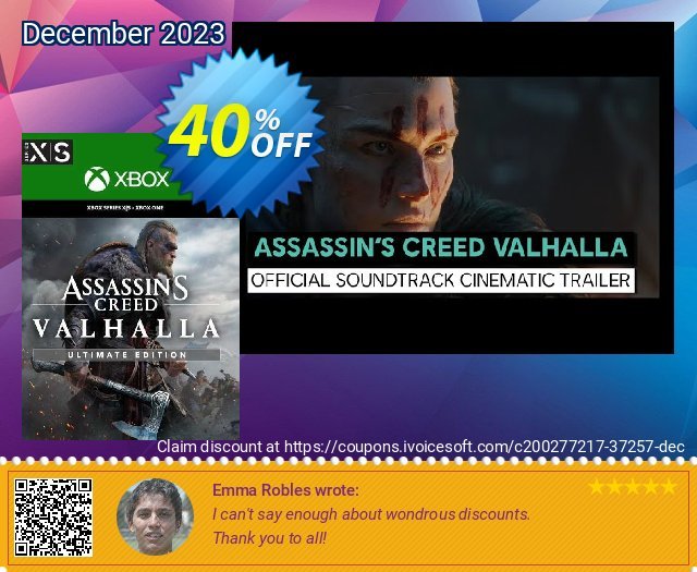 Assassin's Creed Valhalla Ultimate Edition Xbox One/Xbox Series X|S (UK) discount 40% OFF, 2024 Easter Day offering sales. Assassin&#039;s Creed Valhalla Ultimate Edition Xbox One/Xbox Series X|S (UK) Deal 2024 CDkeys