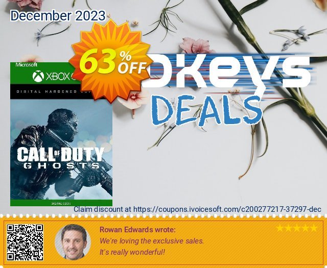Call of Duty Ghosts Digital Hardened Edition Xbox One (UK) discount 63% OFF, 2022 New Year promo. Call of Duty Ghosts Digital Hardened Edition Xbox One (UK) Deal 2022 CDkeys