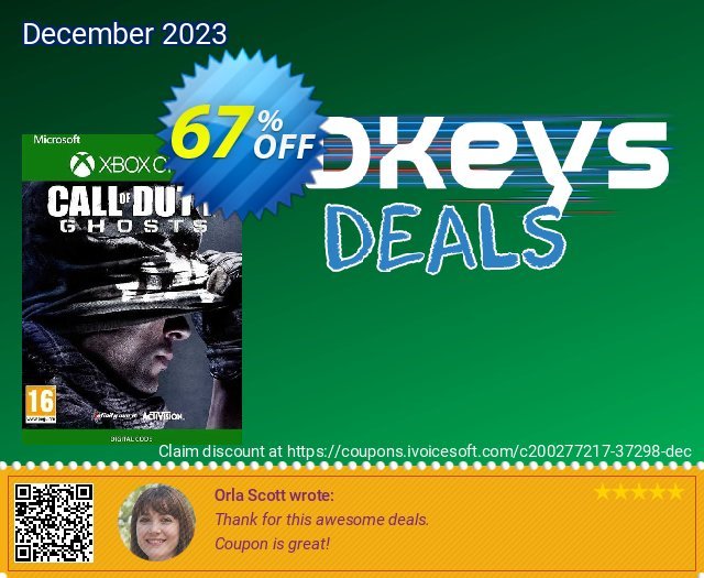 Call of Duty Ghosts Xbox One (UK) discount 67% OFF, 2024 Resurrection Sunday offering sales. Call of Duty Ghosts Xbox One (UK) Deal 2024 CDkeys
