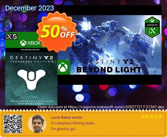 Destiny 2: Legendary Edition Xbox One (UK) 惊人的 优惠码 软件截图