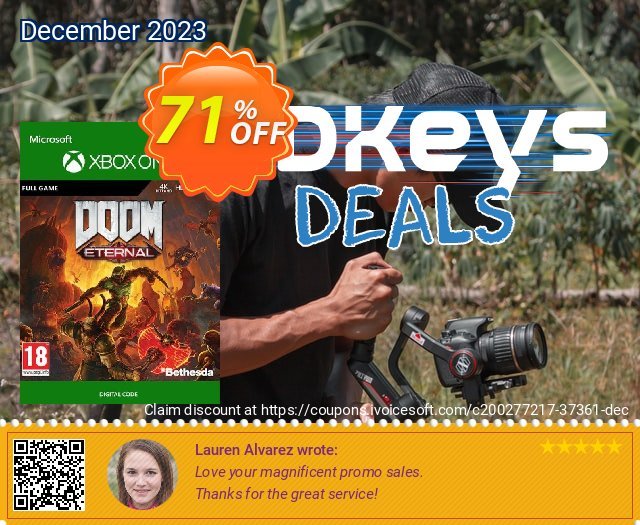 DOOM Eternal Xbox One (UK) discount 71% OFF, 2024 April Fools' Day promotions. DOOM Eternal Xbox One (UK) Deal 2024 CDkeys