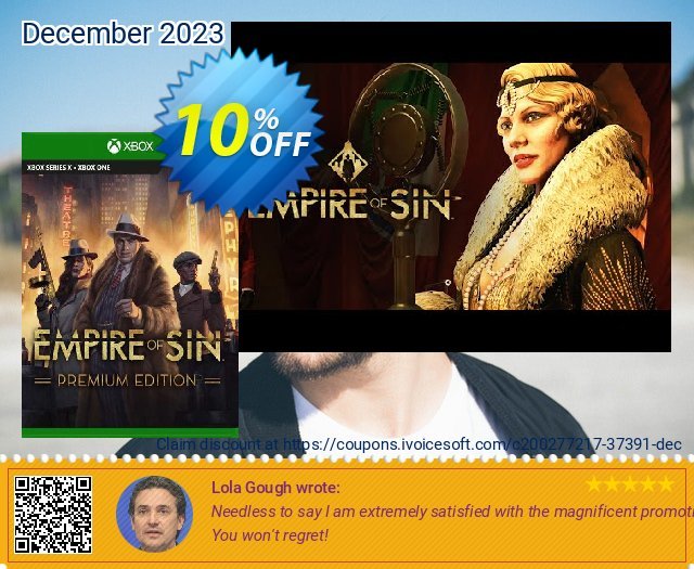 Empire of Sin - Premium Edition Xbox One (EU) discount 10% OFF, 2024 Mother Day offering sales. Empire of Sin - Premium Edition Xbox One (EU) Deal 2024 CDkeys