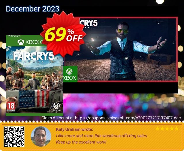 Far Cry 5 Xbox One (EU) discount 69% OFF, 2024 Easter Day promo sales. Far Cry 5 Xbox One (EU) Deal 2024 CDkeys