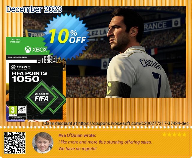 FIFA 21 Ultimate Team 1050 Points Pack Xbox One / Xbox Series X discount 10% OFF, 2024 Spring offering sales. FIFA 21 Ultimate Team 1050 Points Pack Xbox One / Xbox Series X Deal 2024 CDkeys