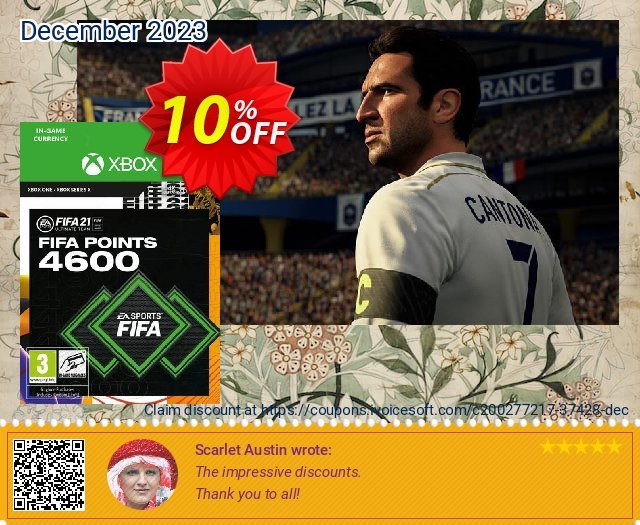 FIFA 21 Ultimate Team 4600 Points Pack Xbox One / Xbox Series X discount 10% OFF, 2024 Resurrection Sunday offering sales. FIFA 21 Ultimate Team 4600 Points Pack Xbox One / Xbox Series X Deal 2024 CDkeys