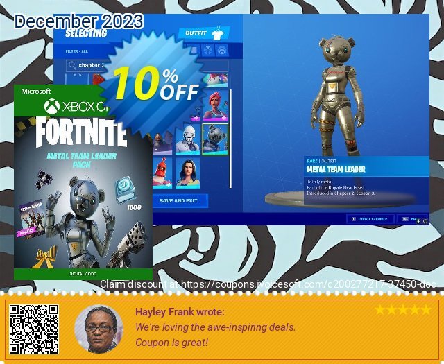 Fortnite - Metal Team Leader Pack Xbox One (US) discount 10% OFF, 2024 Mother's Day offering sales. Fortnite - Metal Team Leader Pack Xbox One (US) Deal 2024 CDkeys