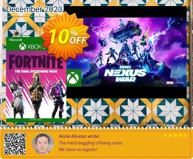 Fortnite - The Final Reckoning Pack Xbox One (UK) discount 10% OFF, 2024 Memorial Day offering deals. Fortnite - The Final Reckoning Pack Xbox One (UK) Deal 2024 CDkeys