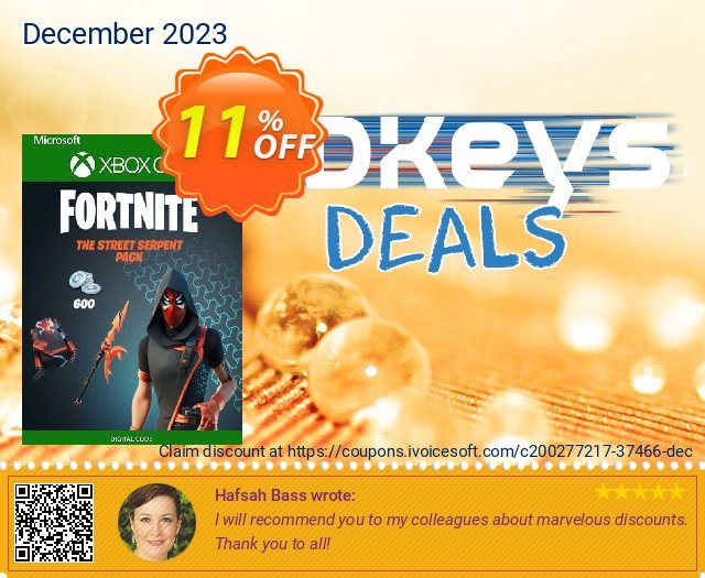 Fortnite The Street Serpent Pack Xbox One (EU) discount 11% OFF, 2024 April Fools' Day offering sales. Fortnite The Street Serpent Pack Xbox One (EU) Deal 2024 CDkeys
