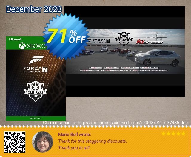 Forza Motorsport 7 Car Pass Xbox One (UK) erstaunlich Förderung Bildschirmfoto