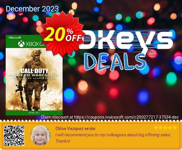 Call of Duty: Modern Warfare 2 Campaign Remastered Xbox One (UK) discount 20% OFF, 2024 World Day of Music discount. Call of Duty: Modern Warfare 2 Campaign Remastered Xbox One (UK) Deal 2024 CDkeys