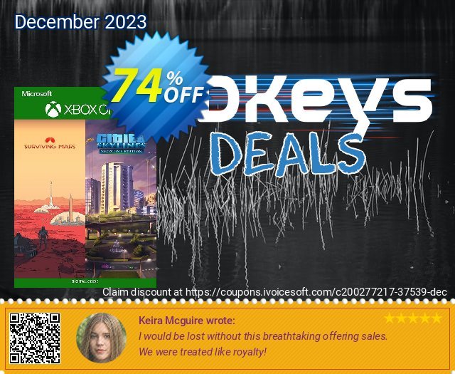 Cities: Skylines + Surviving Mars Xbox One (UK) discount 74% OFF, 2024 World Backup Day offering sales. Cities: Skylines + Surviving Mars Xbox One (UK) Deal 2024 CDkeys