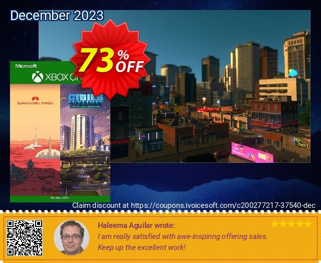 Cities: Skylines + Surviving Mars Xbox One (US) discount 73% OFF, 2024 Labour Day promo. Cities: Skylines + Surviving Mars Xbox One (US) Deal 2024 CDkeys