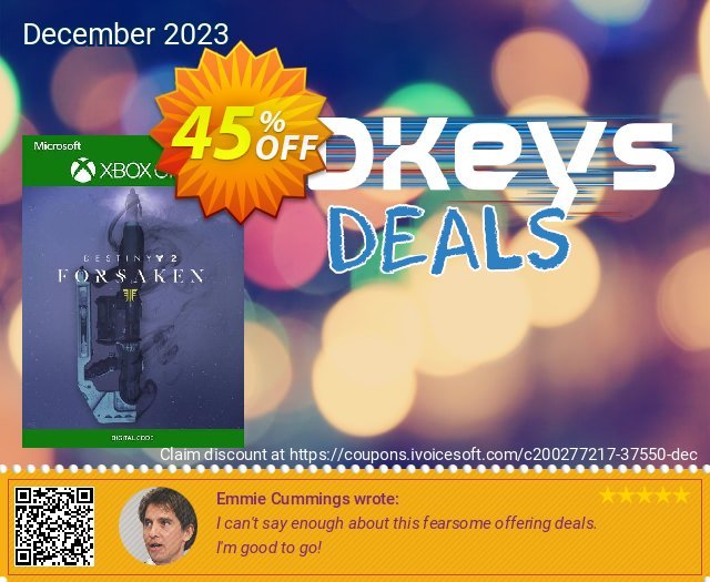 Destiny 2: Forsaken Xbox One (UK) discount 45% OFF, 2024 Good Friday offering sales. Destiny 2: Forsaken Xbox One (UK) Deal 2024 CDkeys