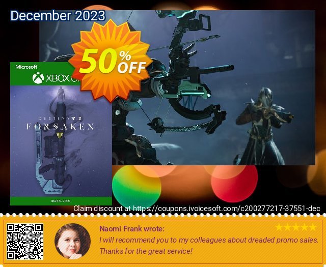 Destiny 2: Forsaken Xbox One (US) discount 50% OFF, 2024 Easter discounts. Destiny 2: Forsaken Xbox One (US) Deal 2024 CDkeys