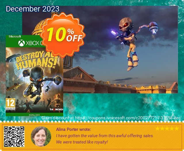 Destroy All Humans! Xbox One (US) discount 10% OFF, 2022 Happy New Year discount. Destroy All Humans! Xbox One (US) Deal 2022 CDkeys