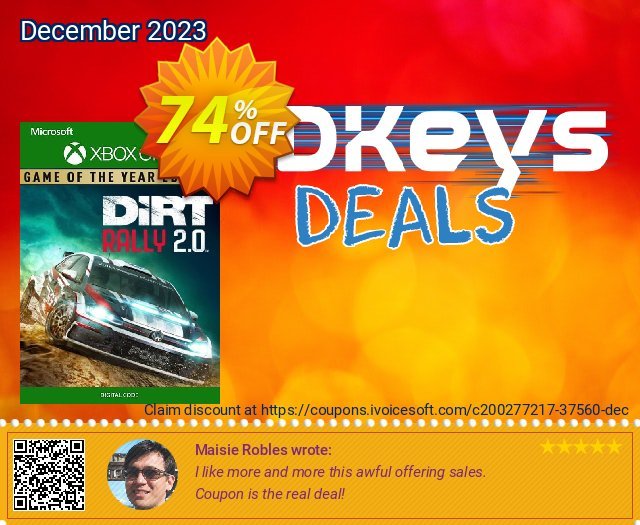 Dirt Rally 2.0 - Game of the Year Edition Xbox One (UK) discount 74% OFF, 2024 World Heritage Day promo. Dirt Rally 2.0 - Game of the Year Edition Xbox One (UK) Deal 2024 CDkeys